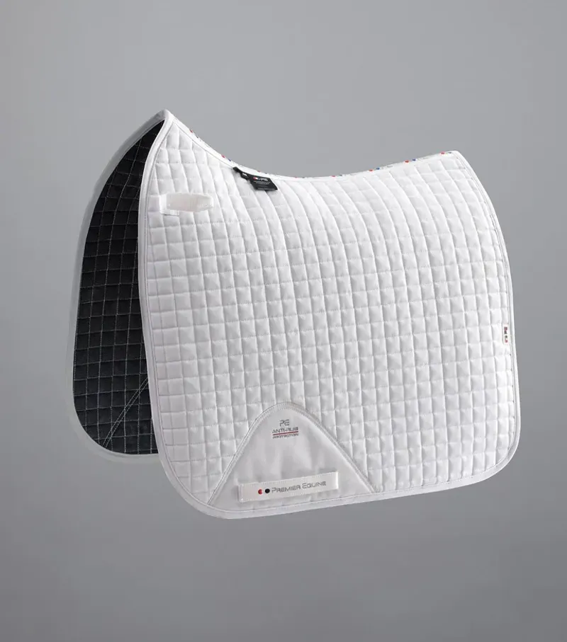 Premier Equine Close Contact Cotton Dressage Saddle Pad - White