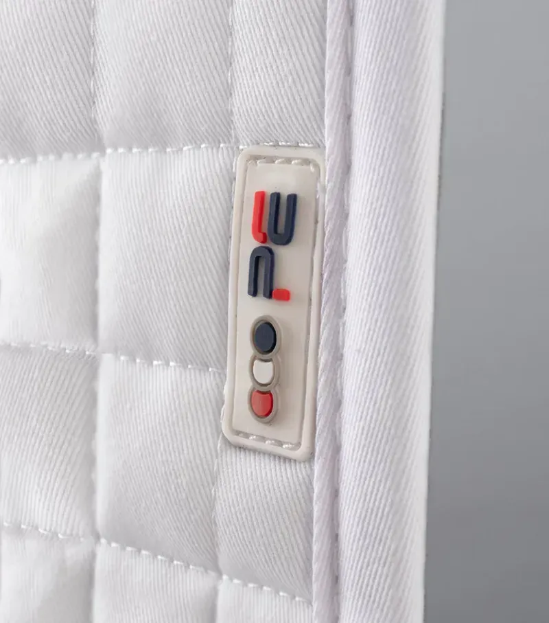 Premier Equine Close Contact Cotton Dressage Saddle Pad - White-1