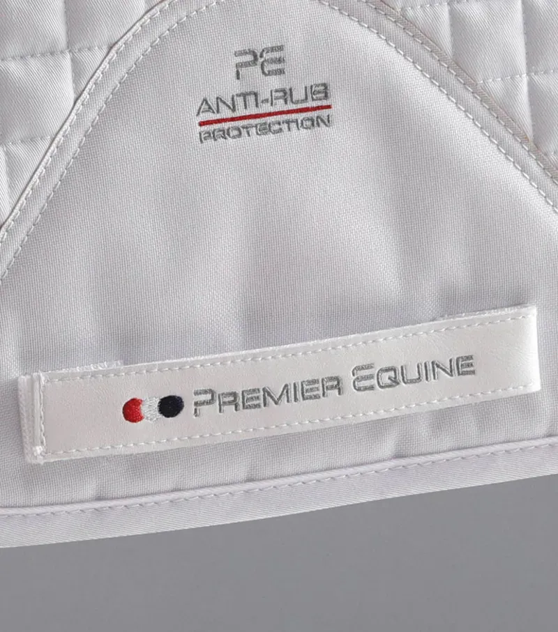 Premier Equine Close Contact Cotton Dressage Saddle Pad - White-4