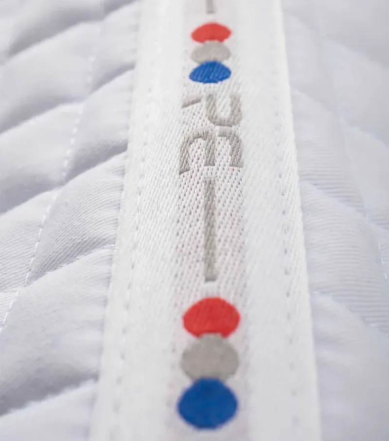 Premier Equine Close Contact Cotton Dressage Saddle Pad - White-5