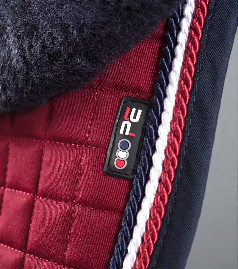 Premier Equine Close Contact Merino Wool European Dressage Square - Burgundy/Navy-2