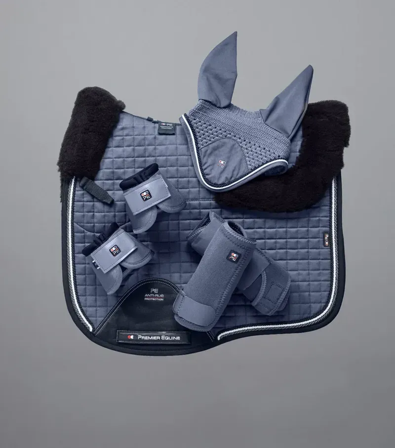 Premier Equine Close Contact Merino Wool European Dressage Square - Grey/Black-3