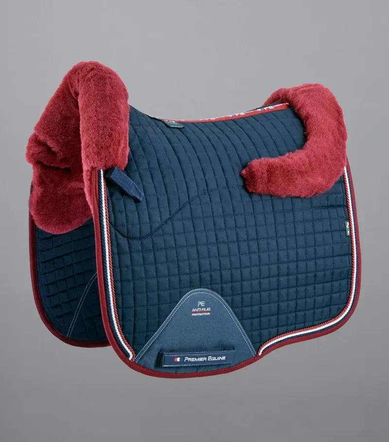 Premier Equine Close Contact Merino Wool European Dressage Square - Navy/Burgundy