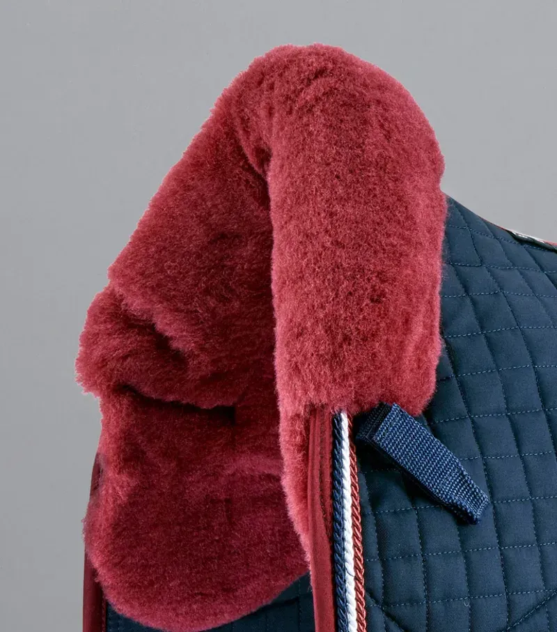 Premier Equine Close Contact Merino Wool European Dressage Square - Navy/Burgundy-2