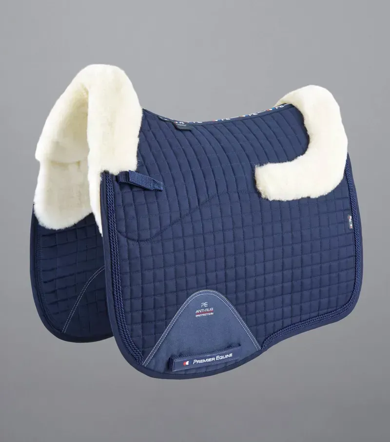 Premier Equine Close Contact Merino Wool European Dressage Square - Navy/Natural