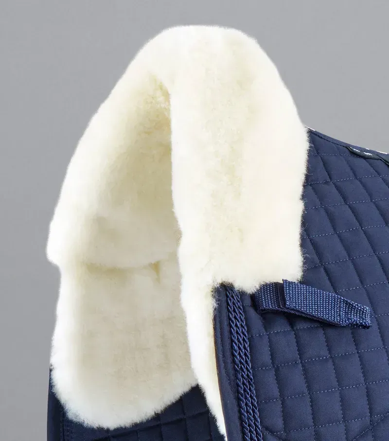 Premier Equine Close Contact Merino Wool European Dressage Square - Navy/Natural-2