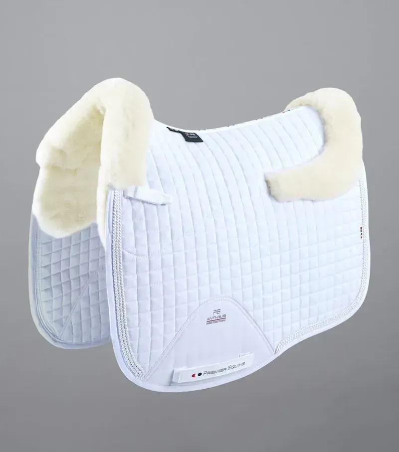 Premier Equine Close Contact Merino Wool European Dressage Square - White/Natural