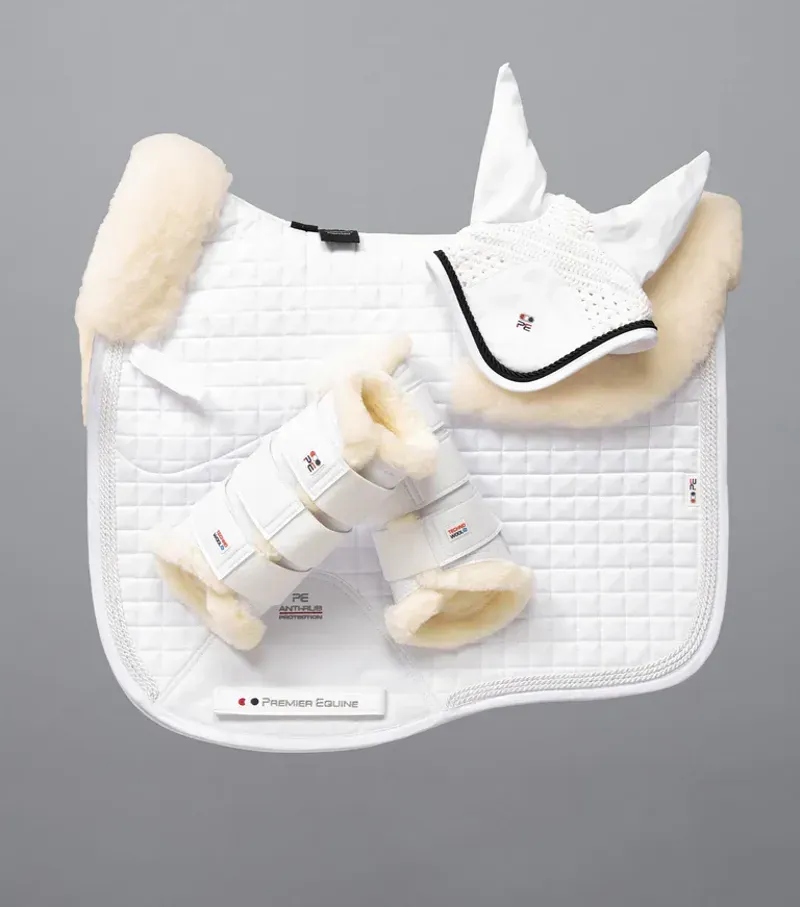 Premier Equine Close Contact Merino Wool European Dressage Square - White/Natural-1