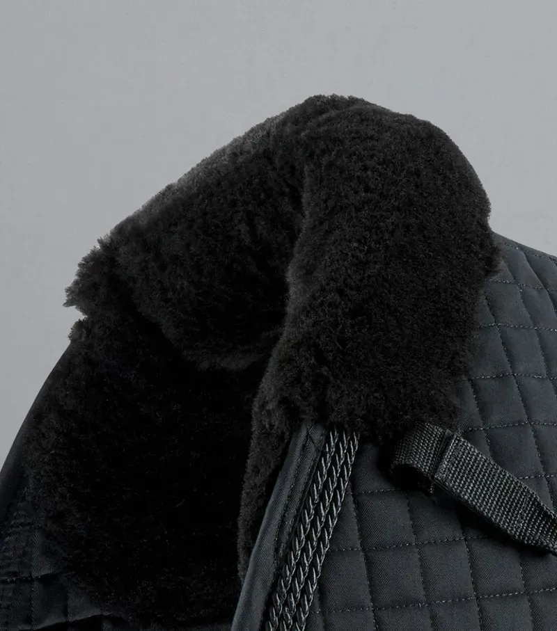 Premier Equine Close Contact Merino Wool European GP/Jump Square - Black/Black-2