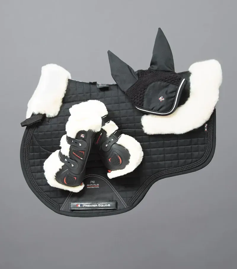 Premier Equine Close Contact Merino Wool European GP/Jump Square - Black/Natural-1
