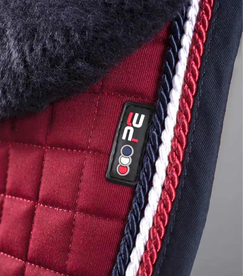 Premier Equine Close Contact Merino Wool European GP/Jump Square - Burgundy/Navy-1