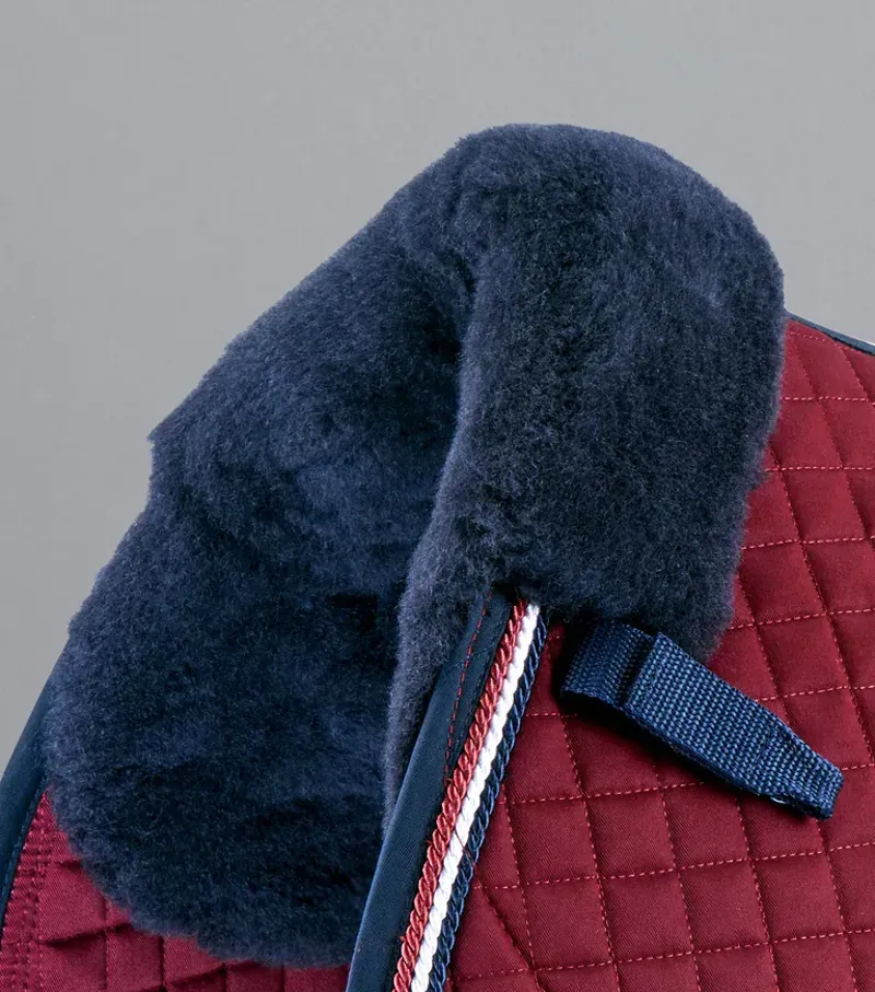 Premier Equine Close Contact Merino Wool European GP/Jump Square - Burgundy/Navy-2