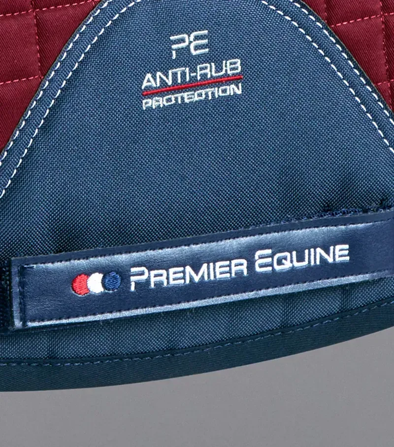 Premier Equine Close Contact Merino Wool European GP/Jump Square - Burgundy/Navy-4