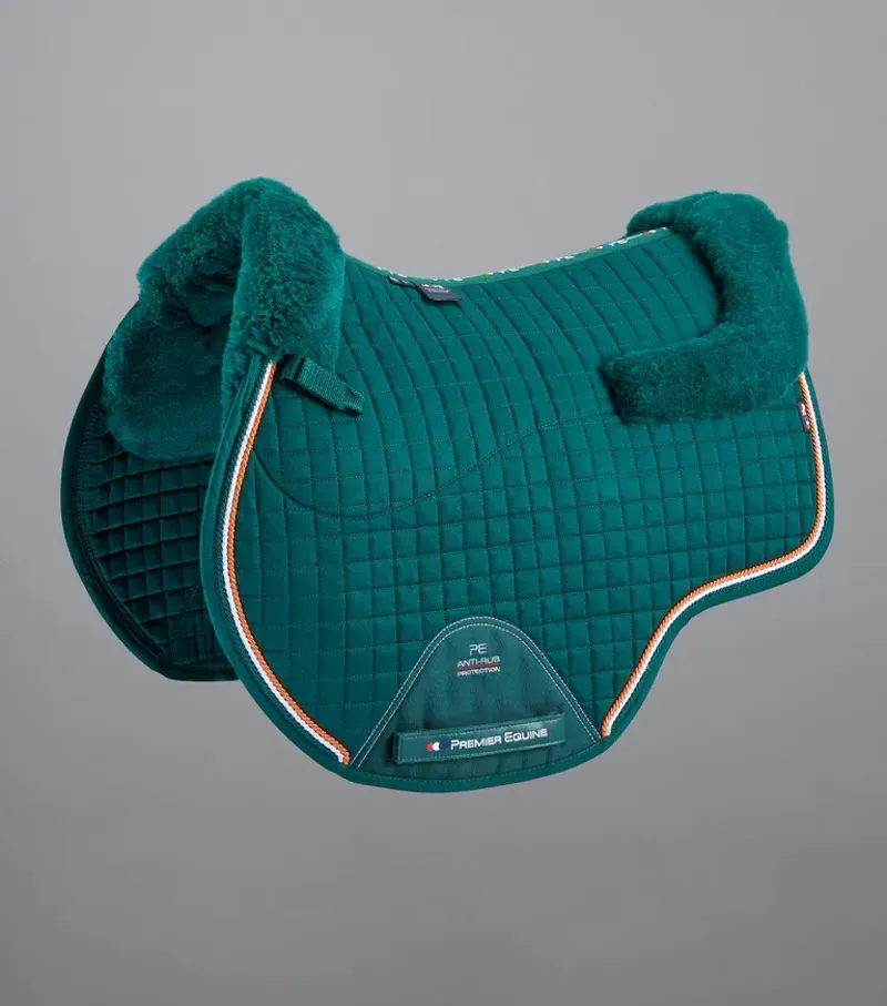 Premier Equine Close Contact Merino Wool European GP/Jump Square - Green/Green
