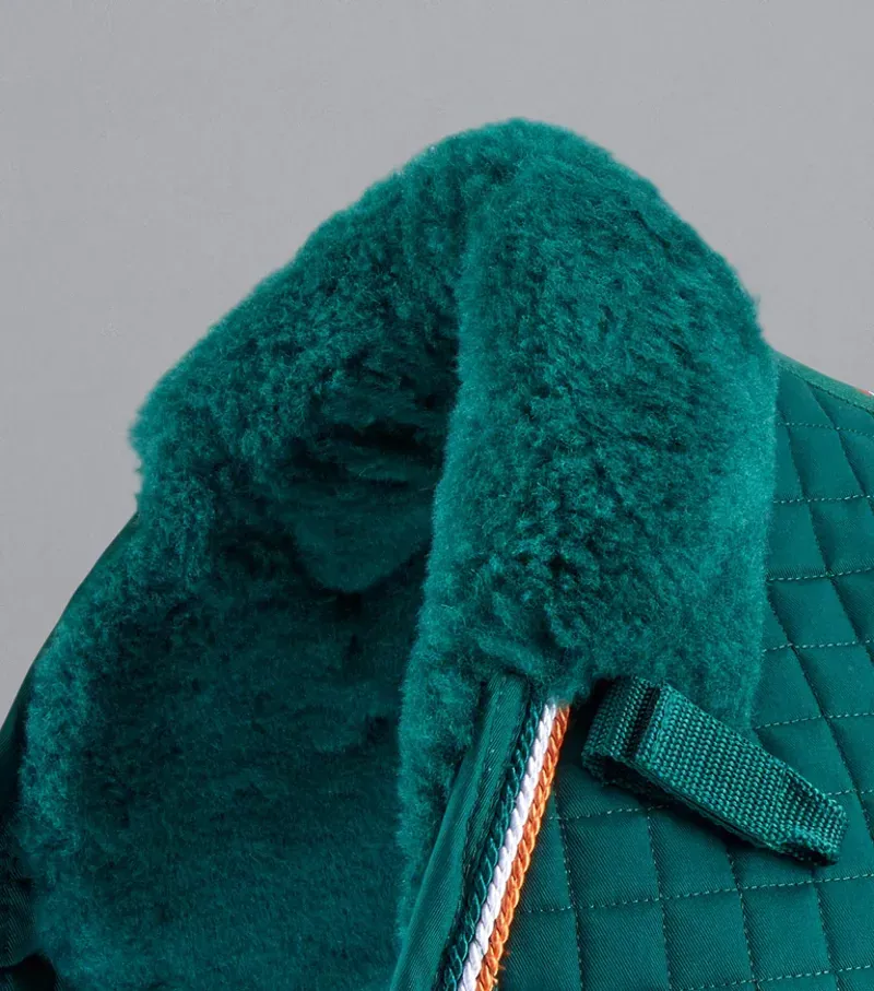 Premier Equine Close Contact Merino Wool European GP/Jump Square - Green/Green-2