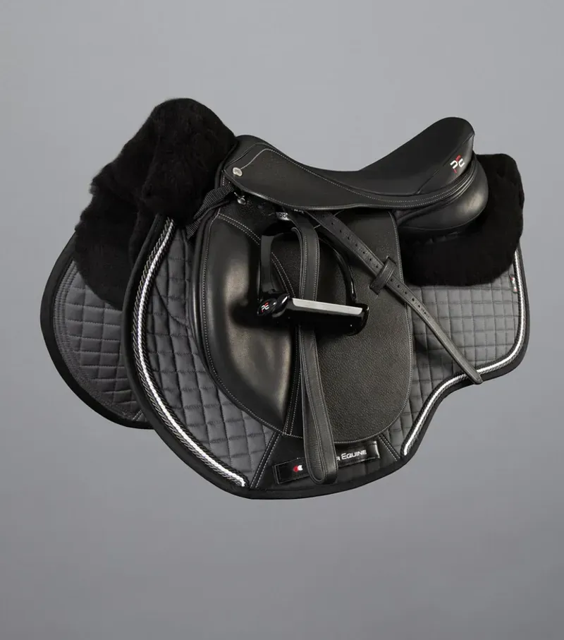 Premier Equine Close Contact Merino Wool European GP/Jump Square - Grey/Black-1