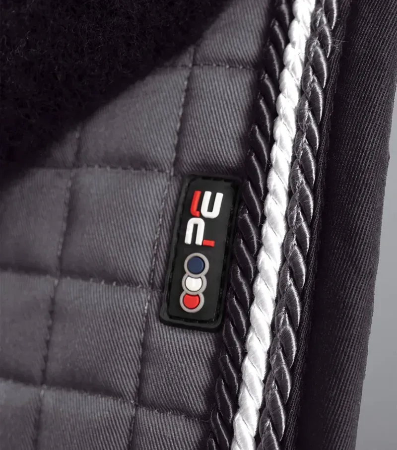 Premier Equine Close Contact Merino Wool European GP/Jump Square - Grey/Black-3