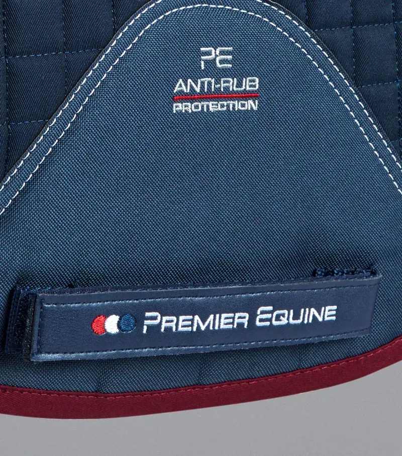 Premier Equine Close Contact Merino Wool European GP/Jump Square - Navy/Burgundy-4