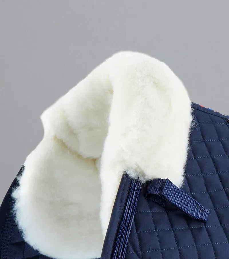 Premier Equine Close Contact Merino Wool European GP/Jump Square - Navy/Natural-2