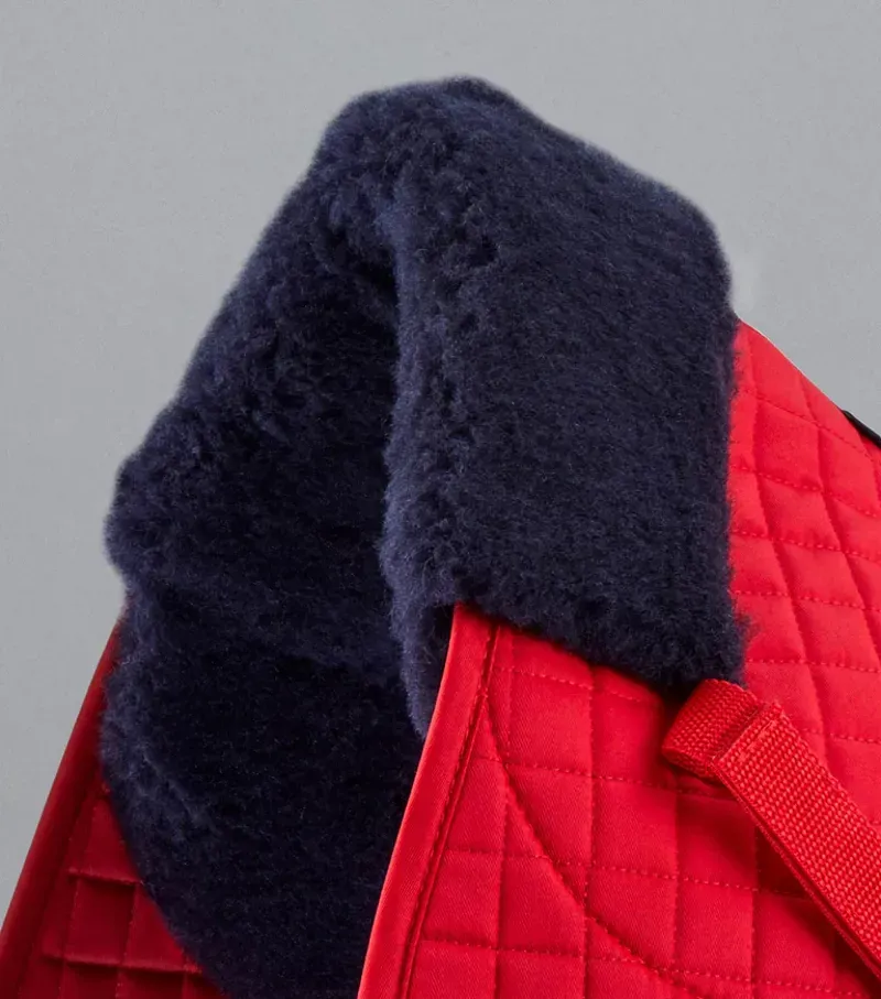 Premier Equine Merino Wool GP/Jump Numnah - Red/Navy Wool-1