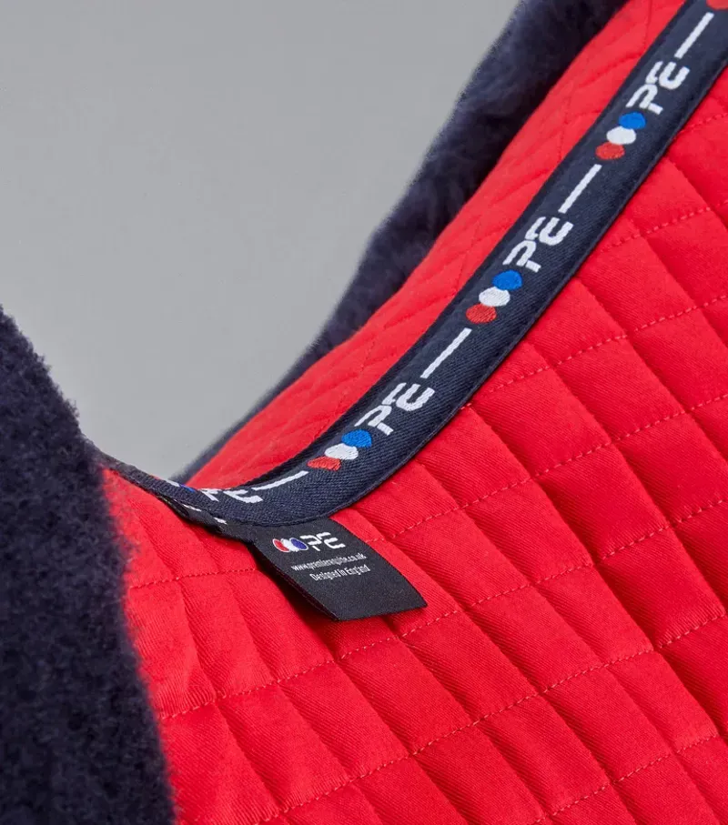 Premier Equine Merino Wool GP/Jump Numnah - Red/Navy Wool-2