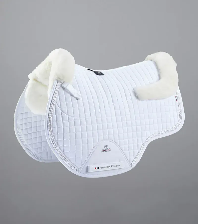 Premier Equine Close Contact Merino Wool European GP/Jump Square - White/Natural