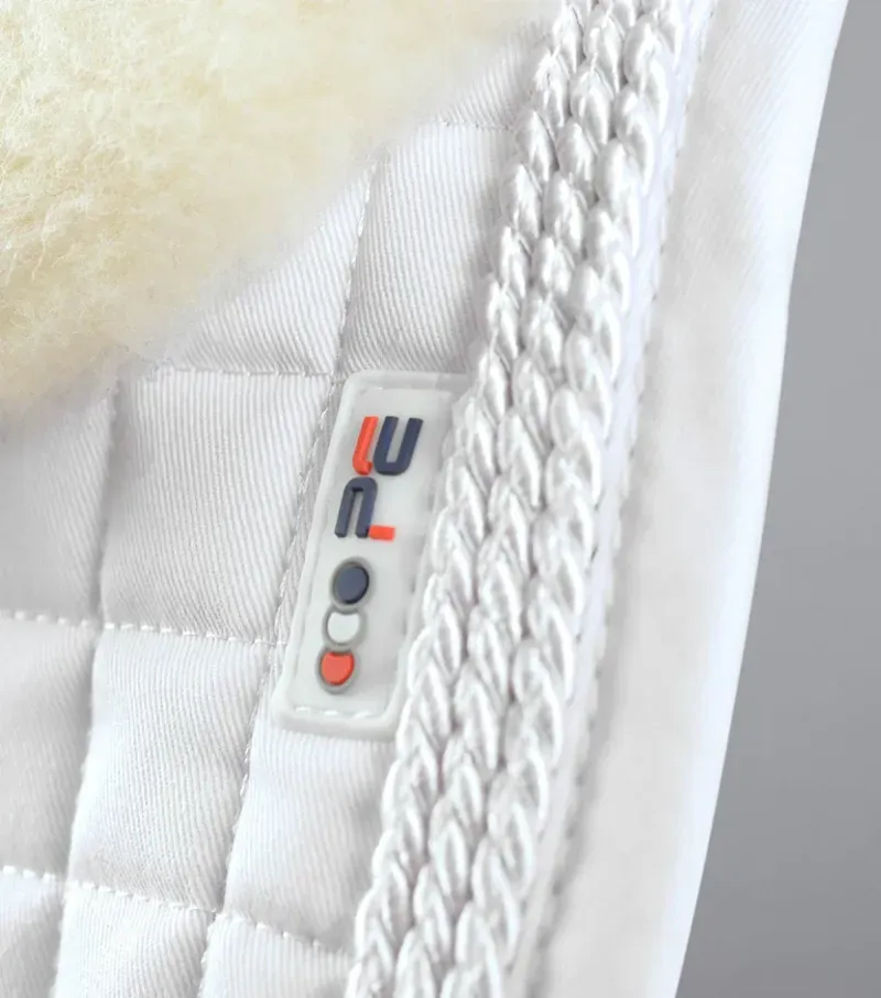 Premier Equine Close Contact Merino Wool European GP/Jump Square - White/Natural-3