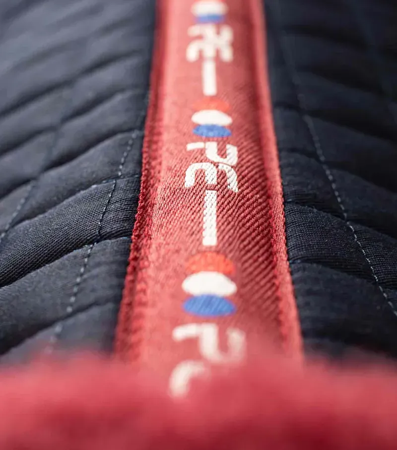 Premier Equine Close Contact Merino Wool European GP/Jump Square - Navy/Burgundy-5