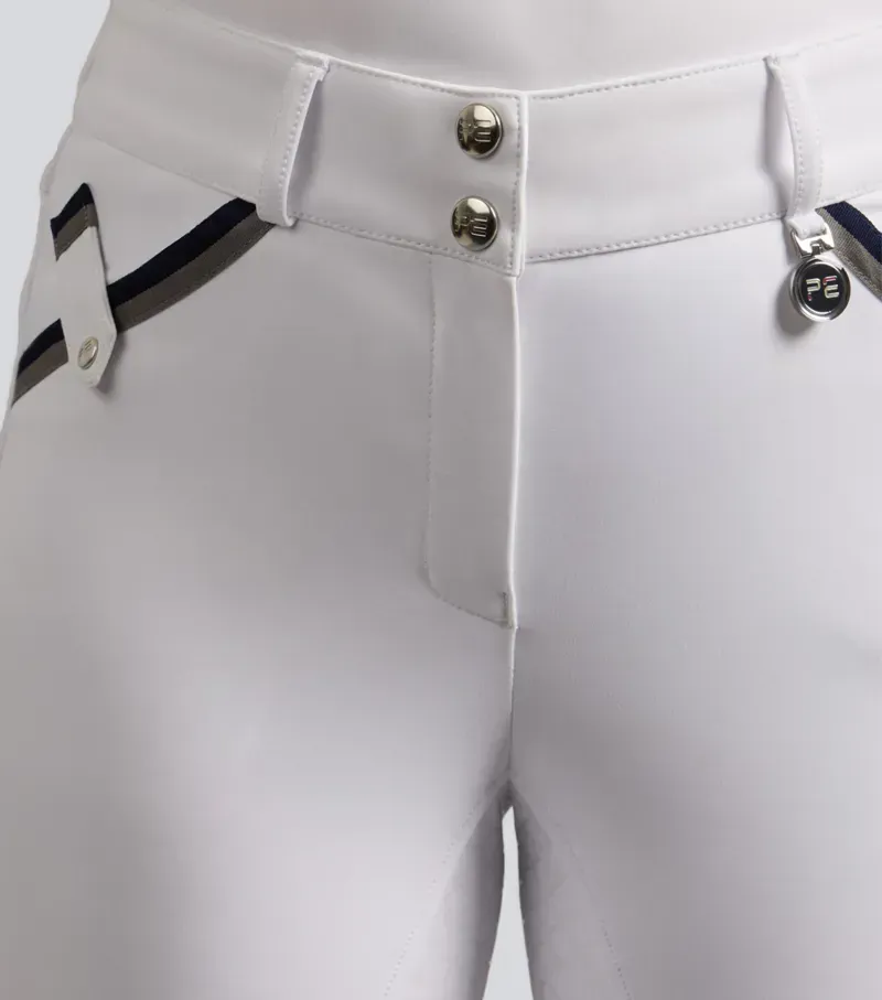 Premier Equine Womens Coco Novo Full Seat Competition Riding Breeches - White-3