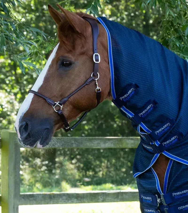 Premier Equine Combo Buster Waffle Horse Cooler Rug - Navy-1