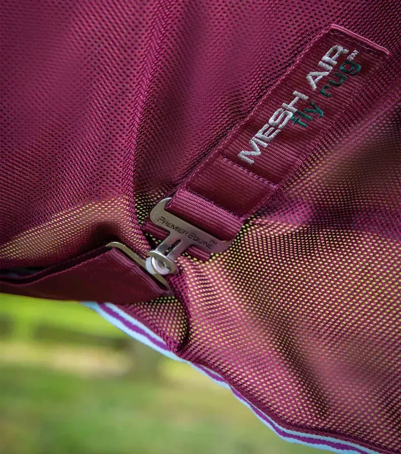 Premier Equine Combo Mesh Air Fly Rug With Surcingles - Wine-4