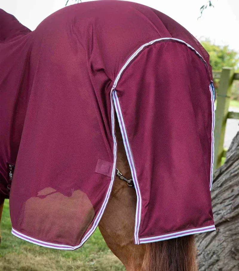 Premier Equine Combo Mesh Air Fly Rug With Surcingles - Wine-5