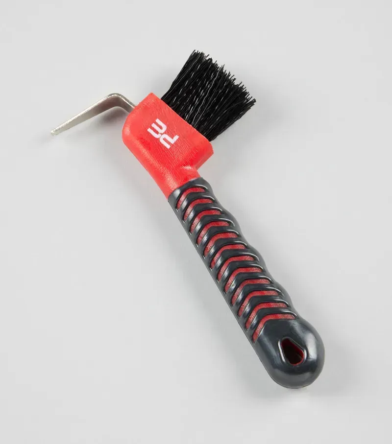 Premier Equine Comfort Grip Hoof Pick - Black/Red