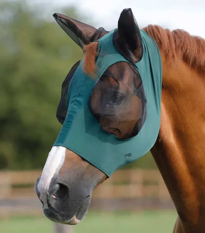 Premier Equine Comfort Tech Lycra Fly Mask - Green