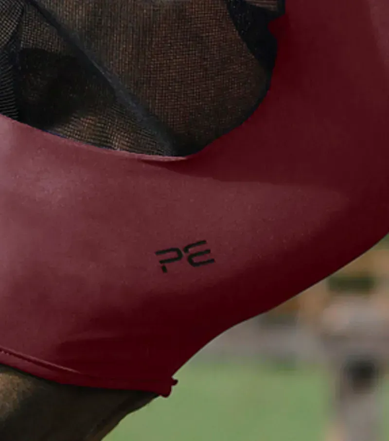 Premier Equine Comfort Tech Lycra Fly Mask - Wine-1
