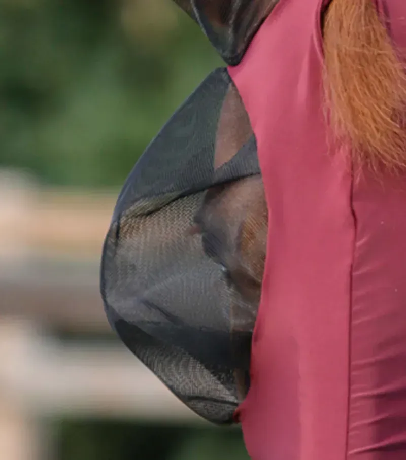 Comfort Tech Lycra Fly Mask Xtra - Wine-2