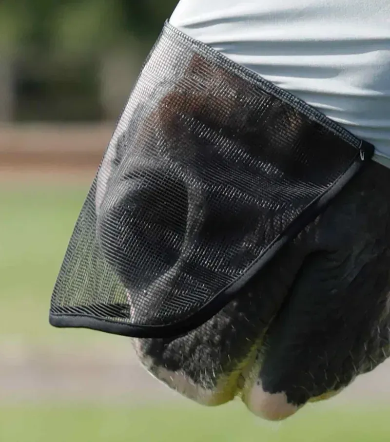 Premier Equine Comfort Tech Lycra Fly Mask Xtra - Grey-3
