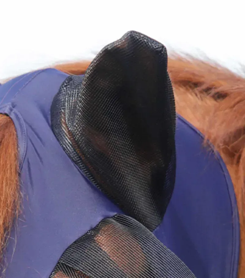Premier Equine Comfort Tech Lycra Fly Mask Xtra - Navy-1