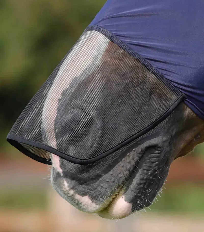 Premier Equine Comfort Tech Lycra Fly Mask Xtra - Navy-3