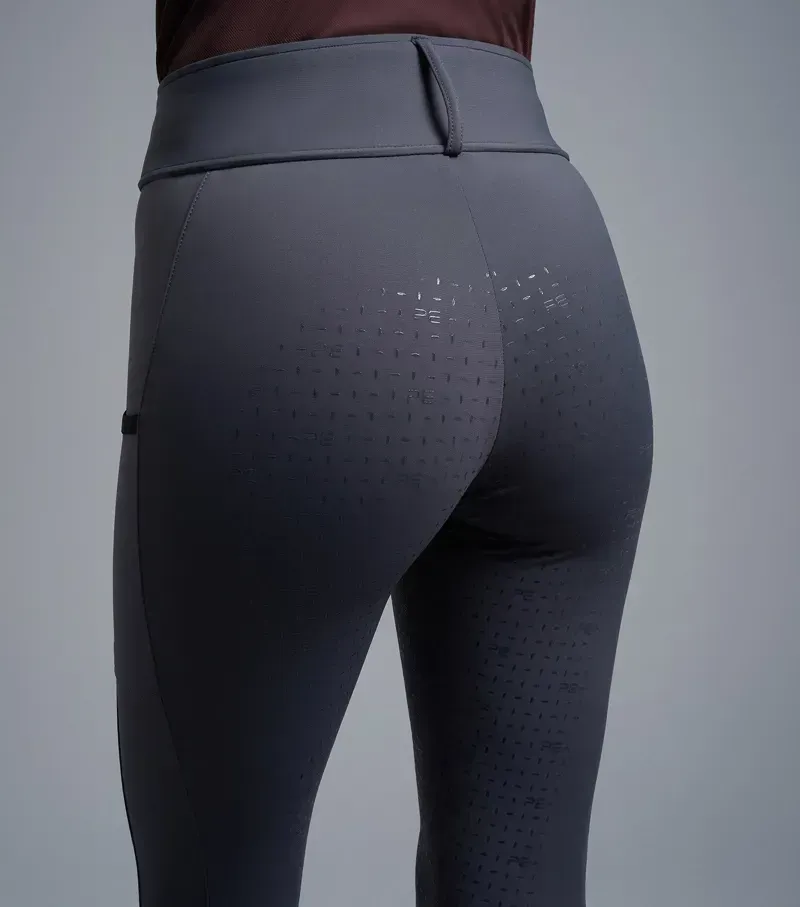 Premier Equine Ladies Concerto Riding Tights - Dove Slate Grey-2