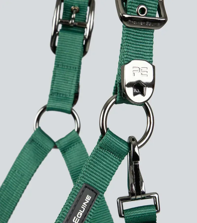 Premier Equine Corda Padded Head Collar With Lead Rope - Green-3
