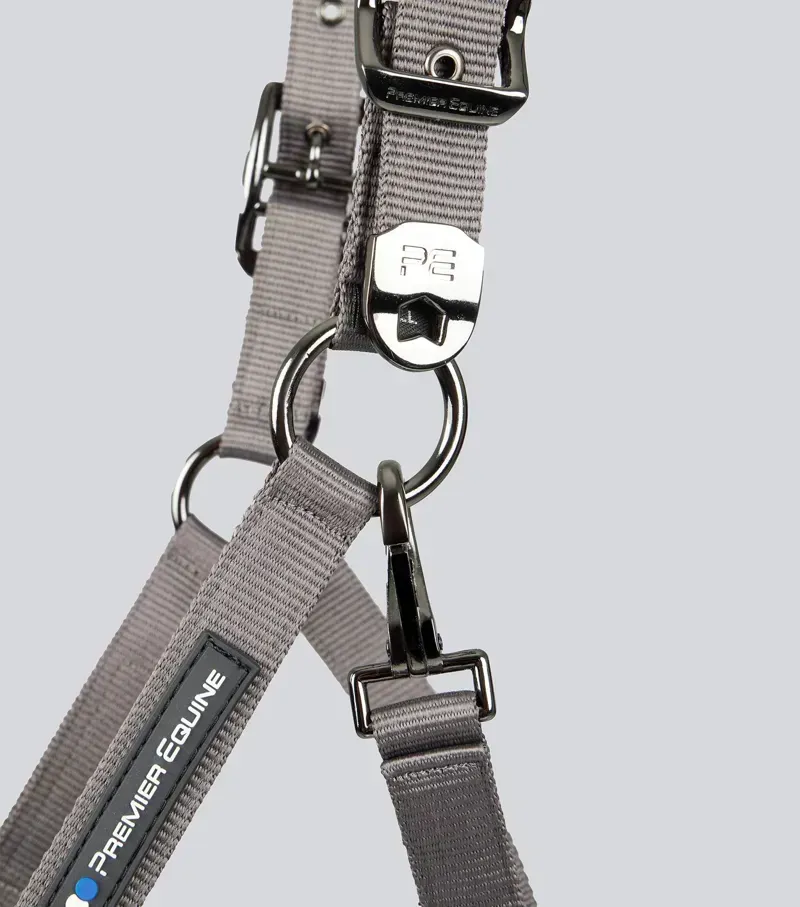 Premier Equine Corda Padded Head Collar With Lead Rope - Grey-3