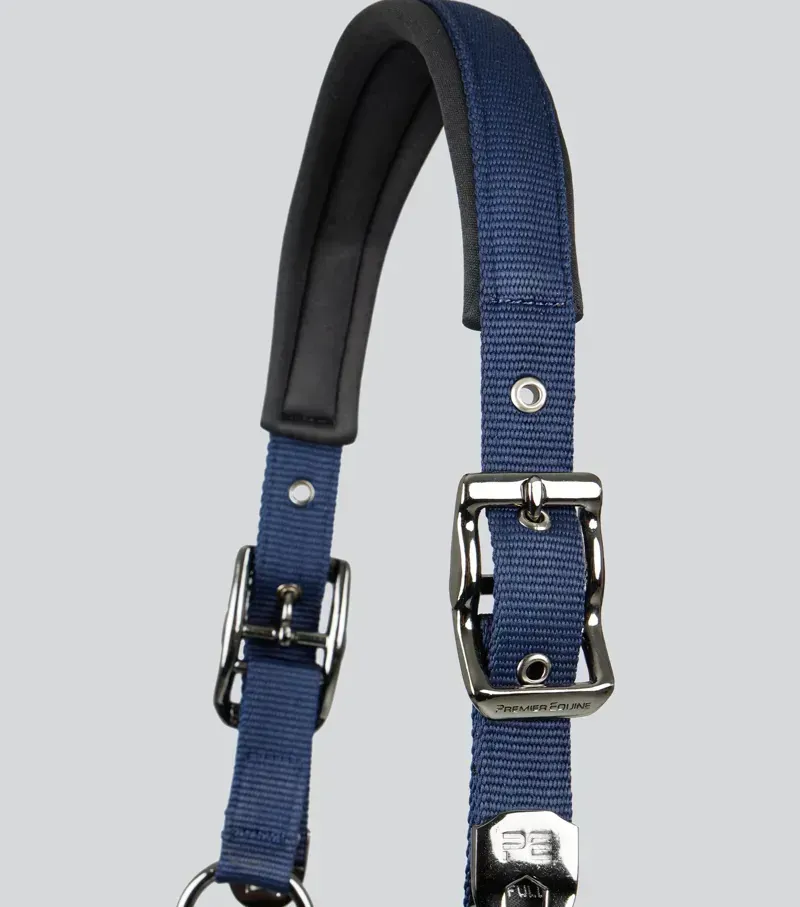 Premier Equine Corda Padded Head Collar With Lead Rope - Navy-2