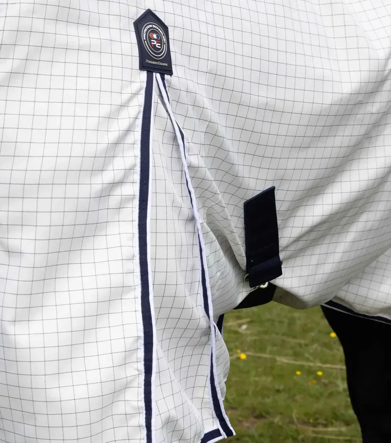 Premier Equine Cotone Combo Stable Sheet - White/Navy-3