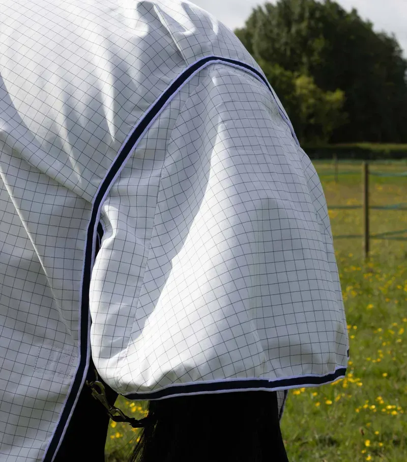 Premier Equine Cotone Combo Stable Sheet - White/Navy-5