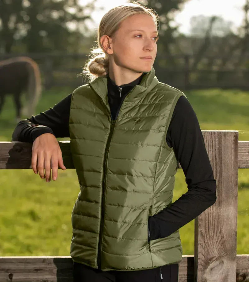 Premier Equine Ladies Dante Riding Gilet - Olive-1