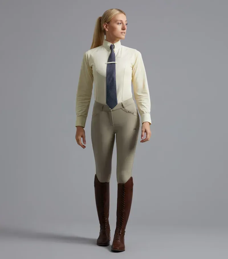 Premier Equine Ladies Delta Full Seat Gel Competition Riding Breeches - Beige