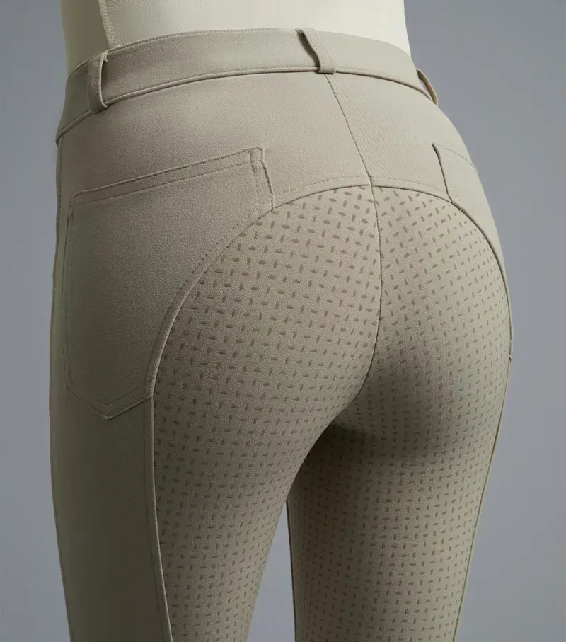 Premier Equine Ladies Delta Full Seat Gel Competition Riding Breeches - Beige-3