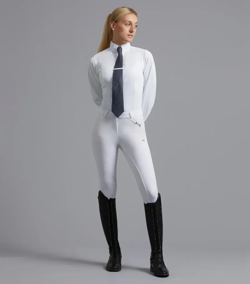 Premier Equine Ladies Delta Full Seat Gel Competition Riding Breeches - White