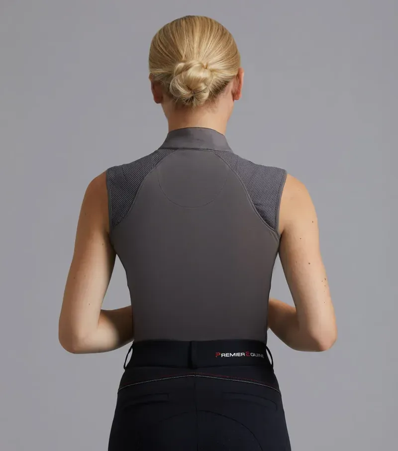 Premier Equine Ladies Derina Technical Sleeveless Riding Top - Anthracite Grey-2